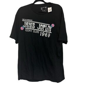Janis Joplin T-Shirt Men's XXL Black Live in Concert Kozmic Blues 1969 Reprint